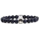 8mm Natural Crystal Stretch Beaded Bracelet with Heart Rhinestone Charm 19cm Elastic Energy Healing Gemstone Bracelet for Women Yoga Jewelry