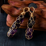 Tumbled Stone Pendant with Gold Wire Mesh Wrapping | Handmade Natural Crystal Charm for Calm Healing Jewelry