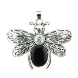 Silver Butterfly Oval Gemstone Pendant for Making Jewelry #SP1504S