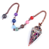 Wholesale Chakra Orgone Pendulum | Red Crystal Resin Pendulum with Copper Coil & 7 Chakra Chain for Divination