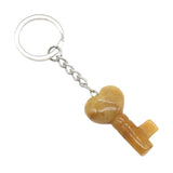 Symbolic Heart Key Crystal Keychain | Natural Healing Stone Pendant Bag & Key Charm