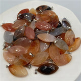Faceted Horse Eye Natural Crystal Pendant, Multicolor Agate Gemstone Charms for DIY Necklace Jewelry Making