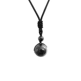 Natural Stone Ball Pendant Necklace 7 Chakra Healing Crystal Necklace Pendant Rope Necklace Handmade Crystal Charm Jewelry