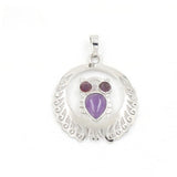 Silver Owl Gemstone Pendant for Making Jewelry #SP1759 Crescent Frame Cute Bird Animal Healing Crystal Jewelry for Women