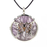 Butterfly Rebirth Symbol Crystal Necklace, Natural Healing Stone Hollow Butterfly Charm Pendant, Birthday Gift Jewelry for Ladies