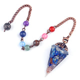 Wholesale Chakra Orgone Pendulum | Red Crystal Resin Pendulum with Copper Coil & 7 Chakra Chain for Divination