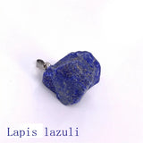 Natural Raw Rough Crystal Pendant Necklace, Unpolished Chakra Healing Stone Pendant with Black Wax Cord for Women Men