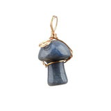 20mm Natural Crystal Mushroom Pendant  Wire-Wrapped Gemstone DIY Jewelry for Gifts