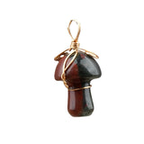 20mm Natural Crystal Mushroom Pendant  Wire-Wrapped Gemstone DIY Jewelry for Gifts