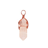 Natural Crystal Hexagonal Point Pendant • Copper Wire Wrapped Double Spiral Crystal Charm • Healing Chakra Gemstone Jewelry Making Accessory