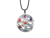 7 Chakra Mixed Metal Pendants, Silver‑Plated Alloy Chakra Stone Charms, Om Tree of Life Infinity Symbol Reiki Yoga Spiritual Jewelry for Necklace Making