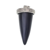 Multi‑Variety Bullet Cone Natural Stone Pendant, Retro Pattern Silver Cap Crystal Point Charm, DIY Jewelry‑Making Supply, Witchy Spiritual Reiki Amulet Pendant