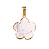 Natural Green Agate Plum Blossom Pendant - 20mm Gold-Plated Flower Crystal Charm for DIY Necklaces & Gifts