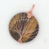 Tree of Life Wire Wrapped Crystal Pendant Rose Gold  for Making Jewelry #SP0835