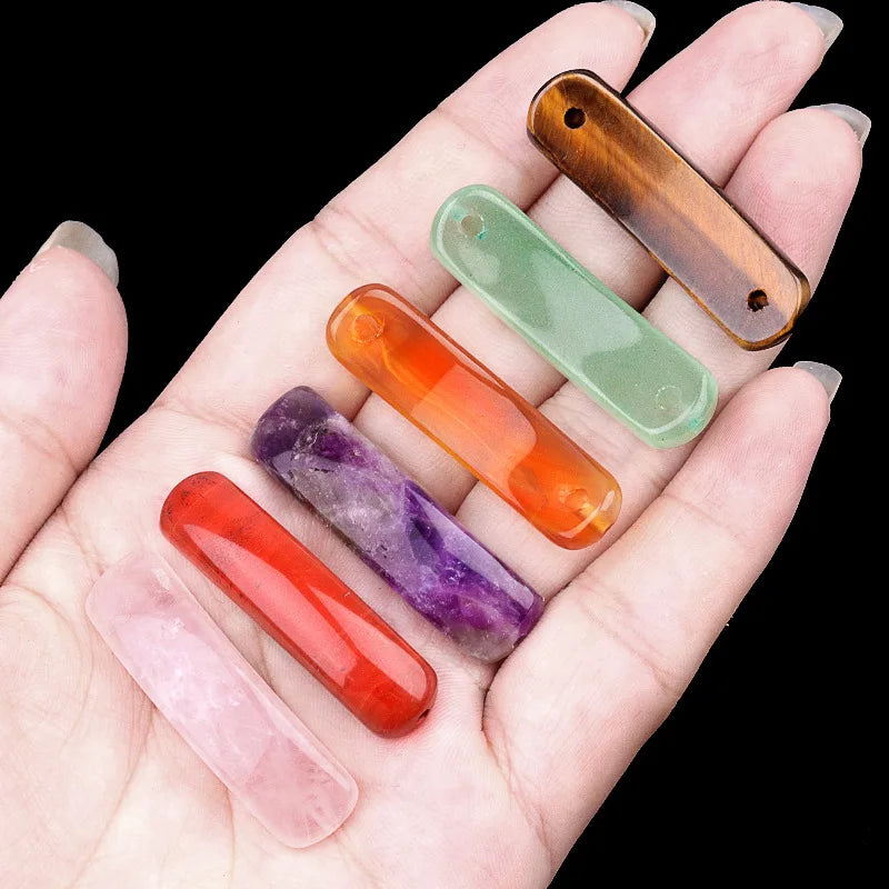 10×36mm Smooth Curve Natural Stone Pendant | Polished Red Jasper Bead for DIY Bracelet & Jewelry Making