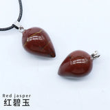 Natural crystal agate Drop Pendant Necklace Natural Stone Pendants Water Drop Shape Mixed Color Crystal Agates Stone Charms
