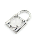 Natural Crystal Lock Pendant, Round Inlaid Chakra Gemstone Charm for DIY Necklace Jewelry Making