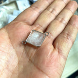 Silver Bezel Double Loop Mini Pyramid Crystal Connector Charm, 16×16mm Natural Gemstone Pyramid Link for DIY Bracelet Necklace Making