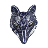 Hand Carved Natural Crystal Fox Head Pendant Spirit Animal Totem Healing Gemstone Ornament for DIY Necklace & Christmas Gift Home Decor