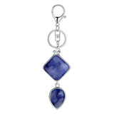 Minimalist Natural Stone Keychain Aesthetic Geometric Quartz Teardrop Charm Bag Pendant Girlfriend Gift