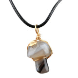 Bohemian Mushroom Crystal Necklace | 15×20mm Gemstone Pendant Vacation & Party Gift