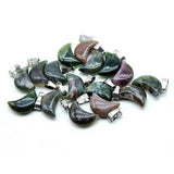 13×18mm Natural Crystal Moon Pendant, Healing Chakra Gemstone Charms for Jewelry Making