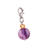 10MM Faceted Disc Gemstone Pendant Charm Tag with Lobster Clasp  Healing Crystal Stone Charm for Keychain #SP1895