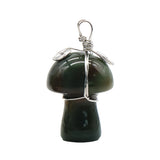 20mm Natural Crystal Mushroom Pendant  Wire-Wrapped Gemstone DIY Jewelry for Gifts