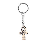 Natural Crystal Ankh Cross Keychain | 20×30mm Egyptian Symbol Gemstone Pendant for Bags & Keys