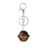 20mm Natural Crystal Planet Keychain, Cute Multicolor Stone Pendant for Bags & Wallets