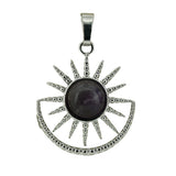 Vintage Sun Burst Gemstone Charm - Spiritual Healing Crystal Pendant Jewelry