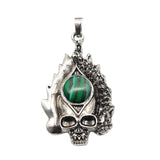 Dark Culture Silver Skull Fire Charm • Vintage Biker Flame Skeleton Replacement Pendant • Unisex Rocker Hip Hop Halloween Jewelry Gifts