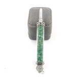 Natural Crystal Chip Glass Bottle Wand Pendant, Reiki Chakra Healing Crystal Point Wand Charm for Necklace Jewelry Making Meditation