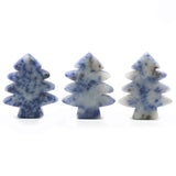 40-42mm Natural Green Aventurine Christmas Tree Carving, Hand-Carved Crystal Decor for Holiday & Home