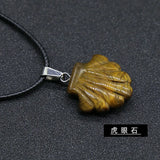 Chakra Healing Shell Pendant | 20mm Natural Crystal Necklace Ocean-Inspired Reiki Jewelry