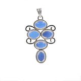 Chakra Multi Stone Scroll Crystal Pendant Necklace Natural Healing Gemstone Swirl Frame Charm Spiritual Gift for Women