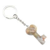 Symbolic Heart Key Crystal Keychain | Natural Healing Stone Pendant Bag & Key Charm