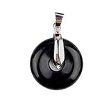 Natural Gemstone Ping Buckle Shaped Pendant with Silver Metal  Mixed Agate Crystal Pendant Jewelry Gift Bring Health