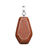 Gemstone Coffin Pendant for Making Jewelry Handmade Craved 19x30mm Halloween Gothic  #SP11378 Crystal Charm