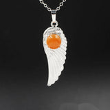 Crystal Angel Wing Pendant Necklace Angel Wing Necklace for Women Sterling Silver Friendship Cubic Zirconia Angel Wing Pendant