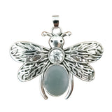 Silver Butterfly Oval Gemstone Pendant for Making Jewelry #SP1504S