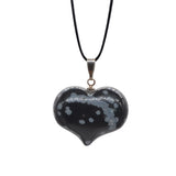 Natural Polished Heart Shaped Gemstone Pendant, Multiple Varieties Crystal Love Heart Pendant with Silver Bail, Chakra Reiki Healing Stone Necklace Pendant for Women