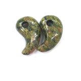 Comma Shape Natural Stone Pendant, Polished Crystal Agate Charms for DIY Necklace Bracelet Jewelry Making