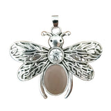 Silver Butterfly Oval Gemstone Pendant for Making Jewelry #SP1504S