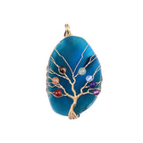 Hand-Wrapped Tree of Life Agate Pendant: 7 Chakra Healing Crystal Necklace with Copper Wire for Spiritual Wellness