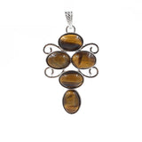 Chakra Multi Stone Scroll Crystal Pendant Necklace Natural Healing Gemstone Swirl Frame Charm Spiritual Gift for Women