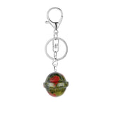 20mm Natural Crystal Planet Keychain, Cute Multicolor Stone Pendant for Bags & Wallets