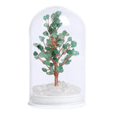 Natural Crystal Tree in Glass Bottle | Feng Shui Gemstone Money Tree with Wood Base & LED Light for Home Decoration Gift
