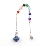Multi Natural Crystal Merkaba Star Pendant Necklace Mixed Gemstone 3D Star Charm Jewelry for Women Gift