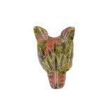 Handmade Craved 1 Inch Mini Wolf Head Crystal Figurine Ornament for Home Decor Meditation, Reiki & Spiritual Gift #SP1887